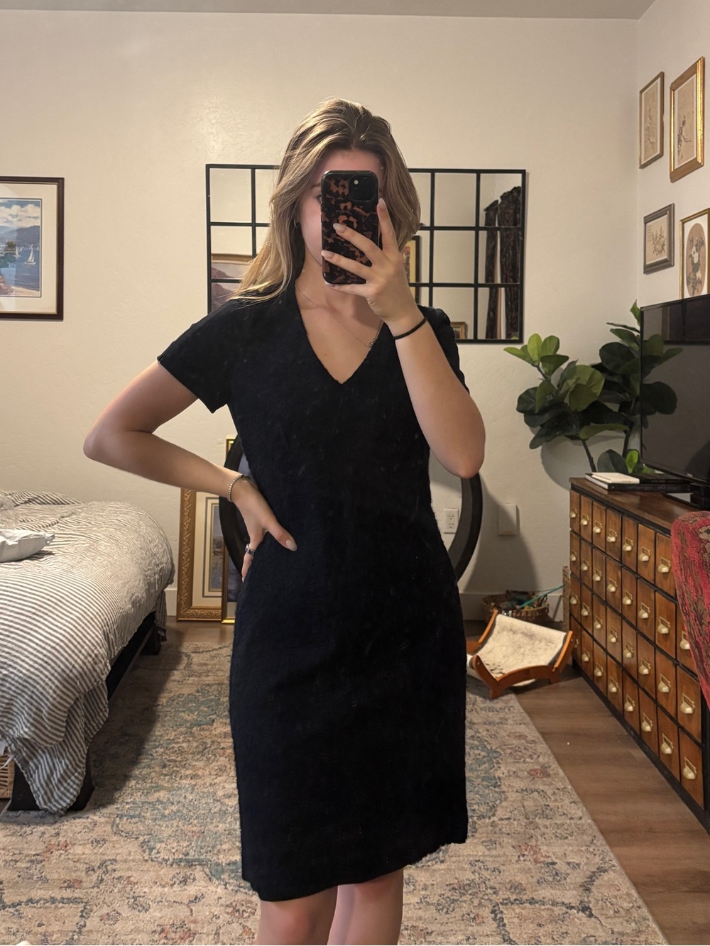 LaVie 18 midi dress with lace front detailing, NWT short sleeve v neck